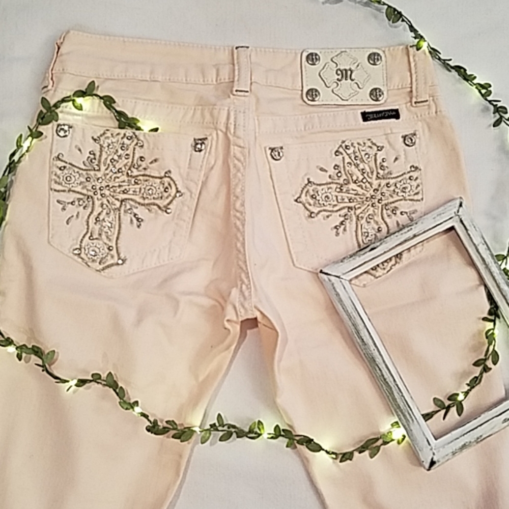 NWOT Miss Me Skinny Jeans, 27 - pastel pink